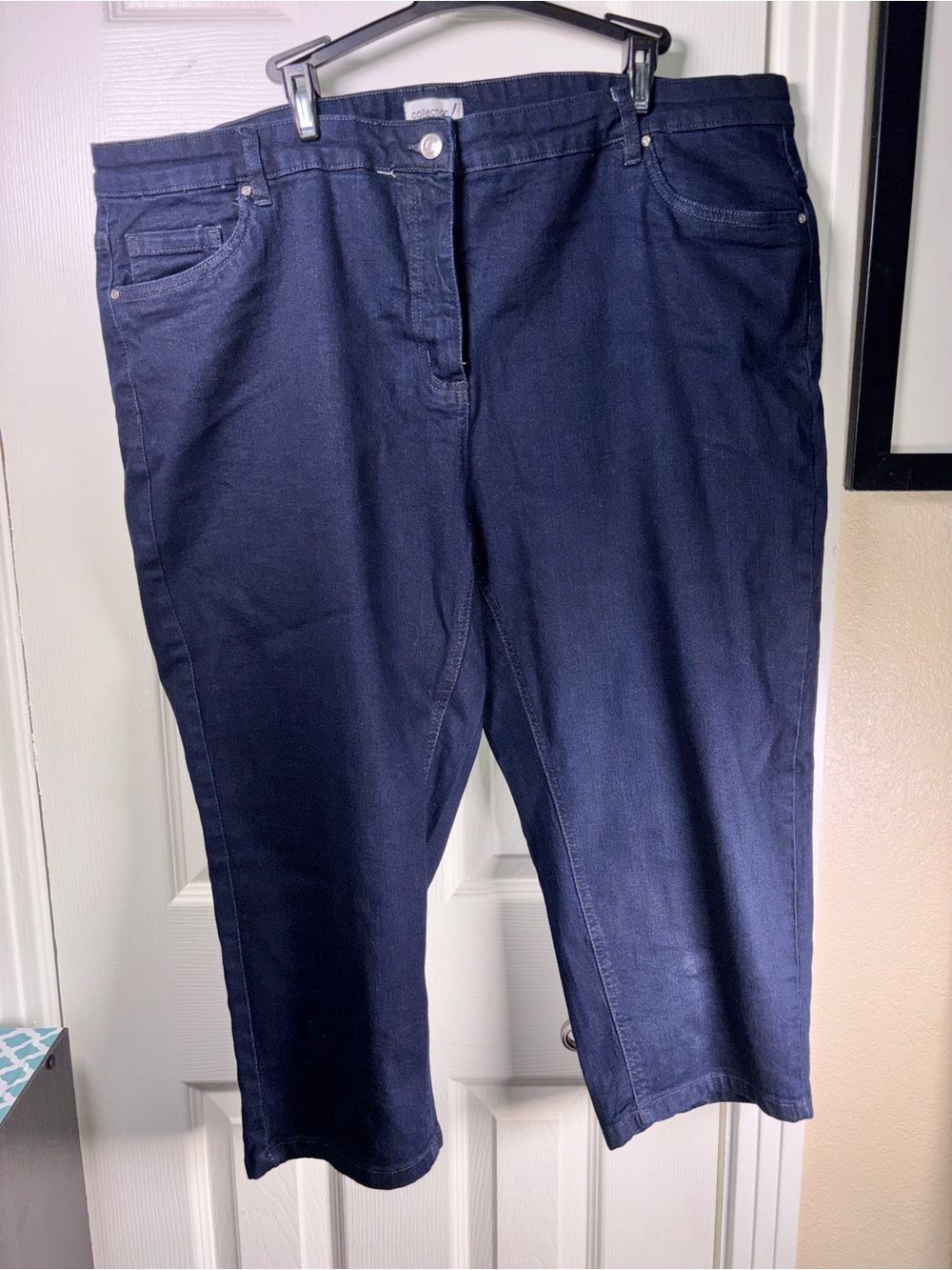 Collection B Dark Blue Stretch Capri Pants